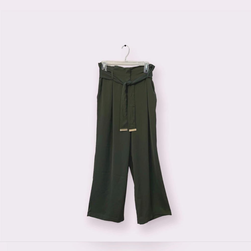 3/5/23- ***NWT*** Michael Kors size L belted pleated tie-waist wide le…